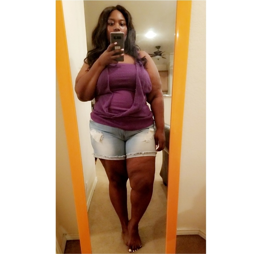 🆕️ Plus Size Purple Metallic Halter Top